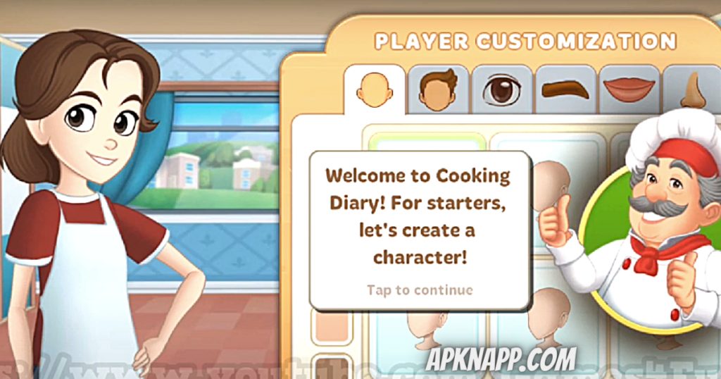 Charecter selection in Cooking Diary game